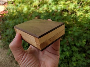 Handmade ring box from Walnut and Maple